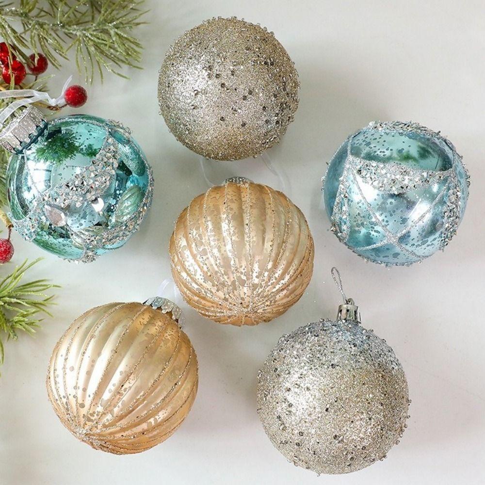 9Pcs 8cm Christmas Balls Shatterproof Decorative Christmas Hanging Pendants Plastic Irregular-Shaped Christmas Spheres