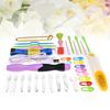 38Pcs Lighted Crochet Hook Set Includes 9 Refills Row Counter Scissors Storage Case Sewing Accessories for Knitting Lovers