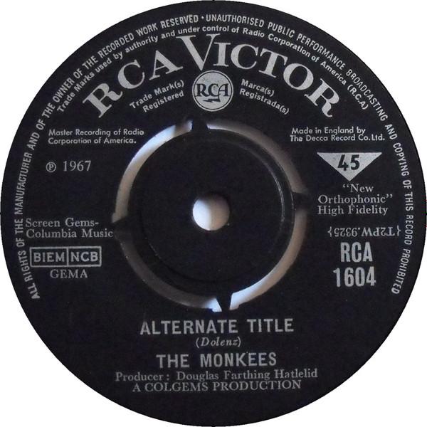 

7inch Record MONKEES - Alternate Title RCA1604 RCA Victor 1967 US Pop Used
