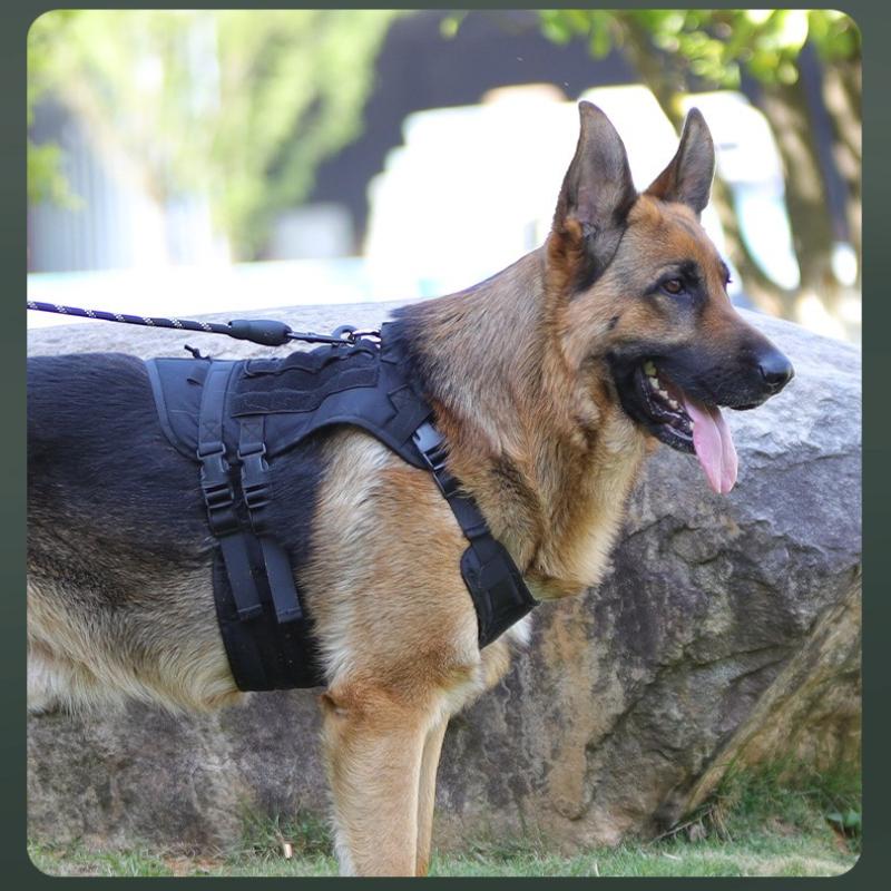 Wear-resistant Tactical Chest Strap Outdoor Waterproof Explosion-proof Punching Traction Rope Medium Large Working Dogs Training Vest with Handle