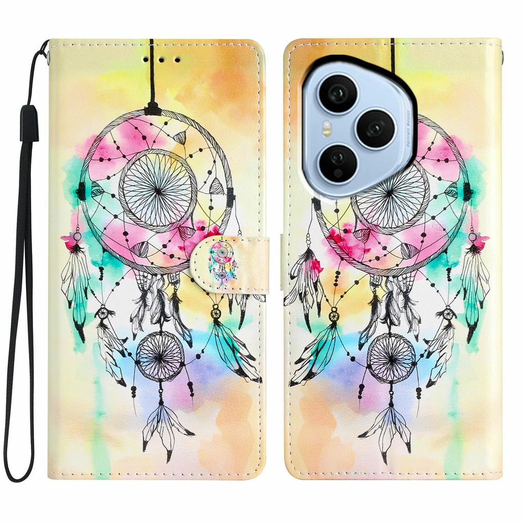 Pour Honor 400 Pro 5G (Global) Étui Portefeuille en Cuir PU avec Impression de Motifs, Support, Housse de Téléphone avec Lanière