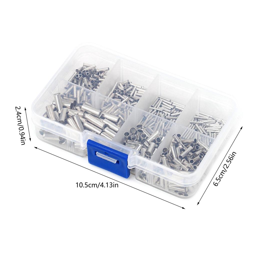 Wire Crimping Set 600pcs Ferrule Crimp Cord Pin End Terminal Connector Crimp Terminals Butt Connectors with Storage Box