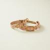 we original Leather Half Chain Collar Natural for Large Dogs GOOD MANNERS DOG SERIES - (L) /