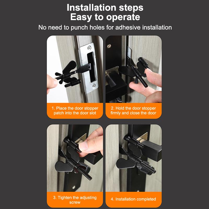 Portable Door Lock Privacy Extra Security Lock Anti Theft Travel Inside Door Locker For Traveling Home Bedroom Apartmen