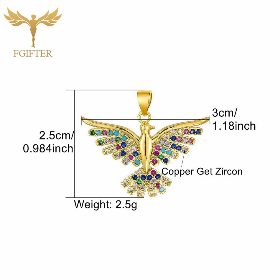 Luxury Graces Colored Phoenix Zircon Copper Pendant Necklaces Stainless Steel Chain High Grade Bird Choker Women's Party Zircon