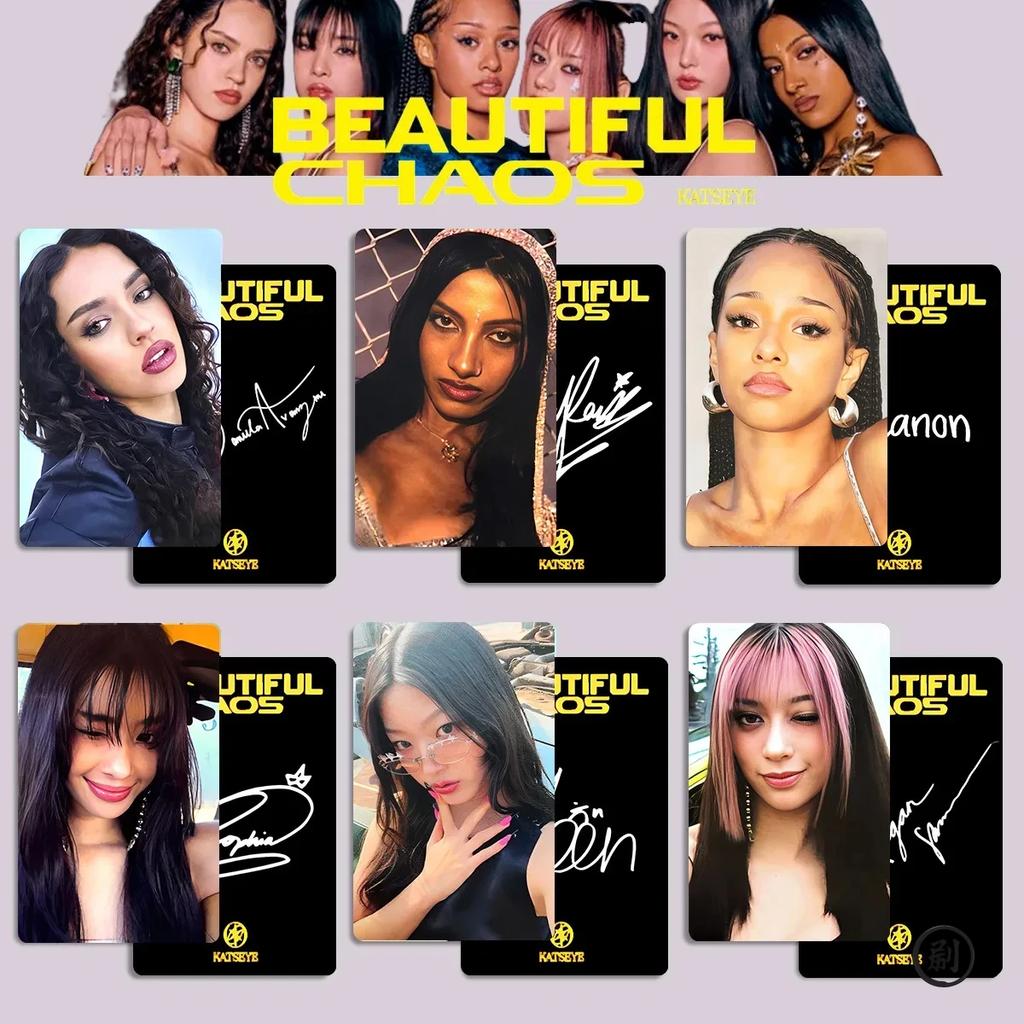 6Pcs Kpop Idol KATSEYE Lomo Cards New Album BEAUTIFUL CHAOS MEGAN Daniela MANON LARA SOPHIA HD Printd Photocards Fans Gifts