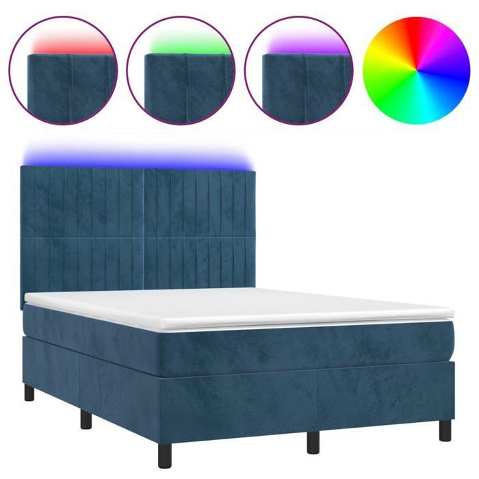 VidaXL Slat Bed Base with LED Mattress, Upholstered Bed, Double Bed, Adult Bedroom Interior Bed, 3136243