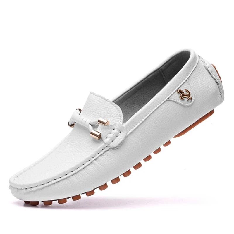 Leather Loafers Men Handmade Shoes Casual Driving Flats Slip-on Shoes Luxury Comfy Moccasins Shoes for Men Zapatos Para Hombres