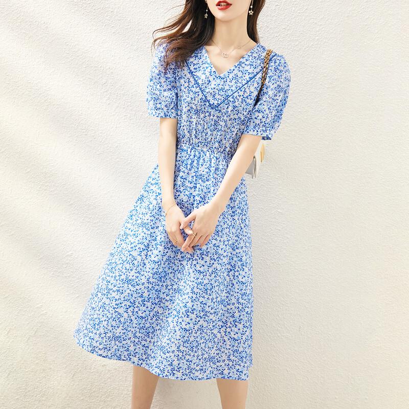 Srcr Floral V-Neck Chiffon Dress L