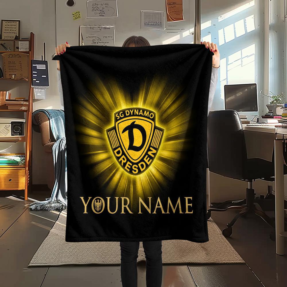 Custom Name SG Dynamo Dresden Flannel Blanket, High Quality Comfortable for All Seasons, Home Decor, Warmth and Comfort