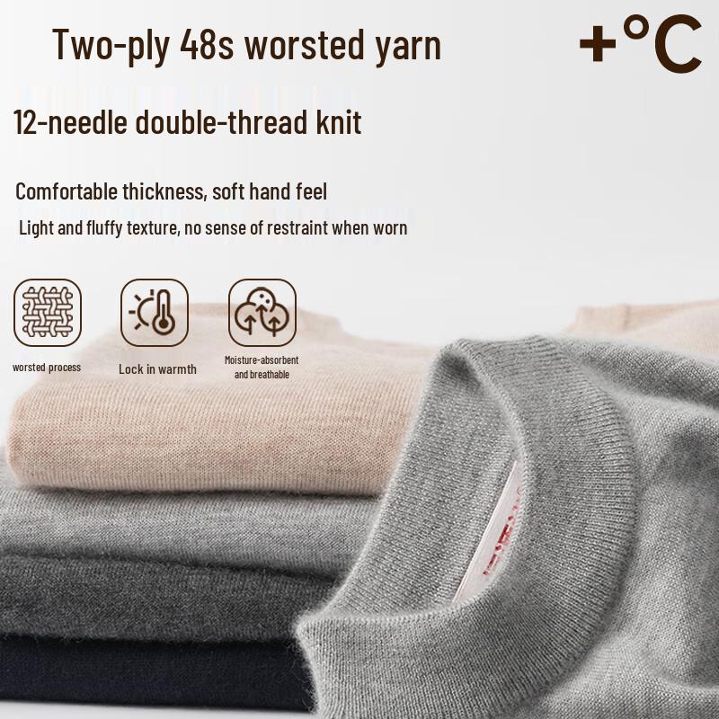 Hengyuanxiang Women's 120-Count Fine Spun Pure Wool Pullover Sweater