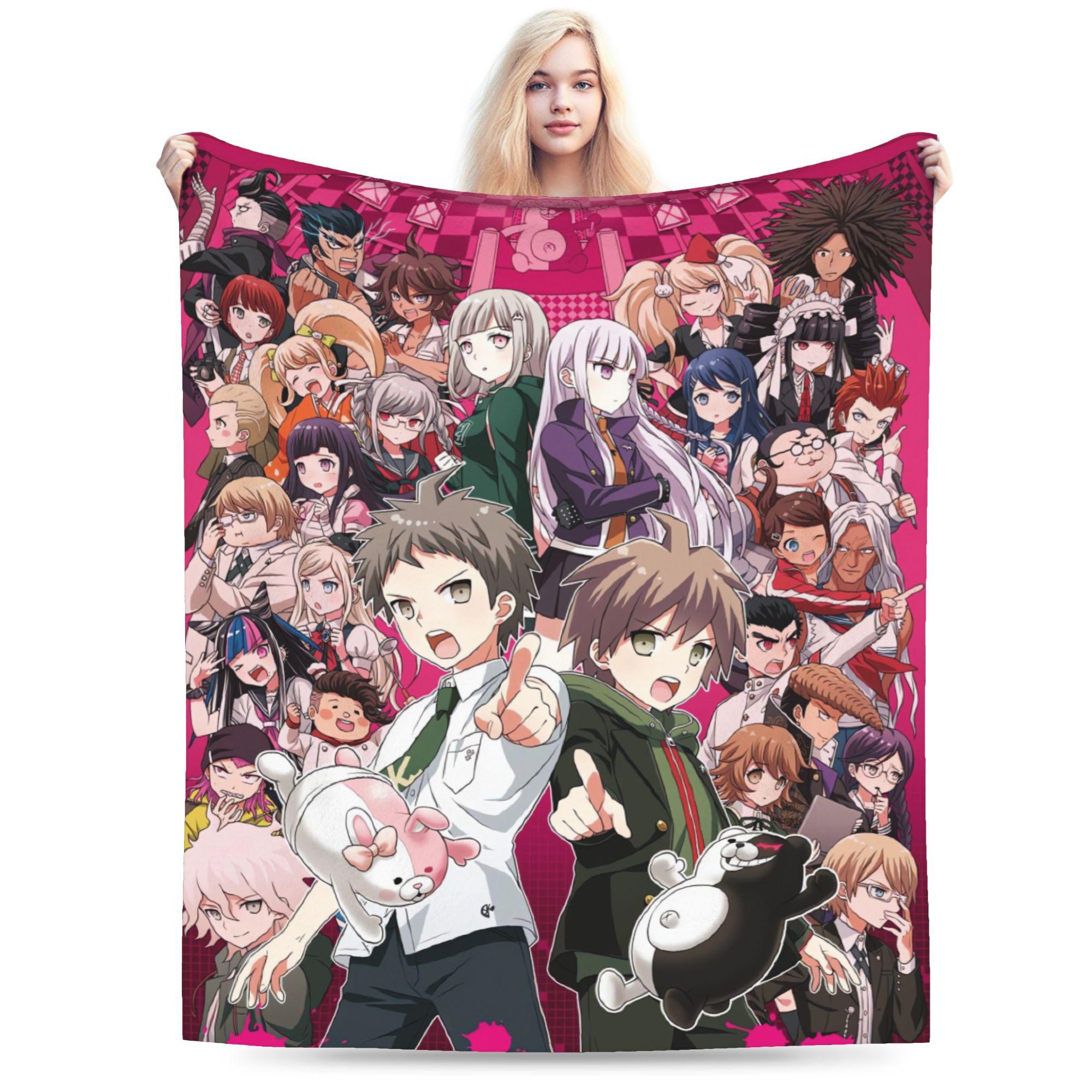 Jessica Chen Unisex Anime Danganronpa Kawaii Super Warm Blankets Boy Girl Plush Throw Blanket Funny Outdoor Flannel Bedspread Sofa Bed Cover