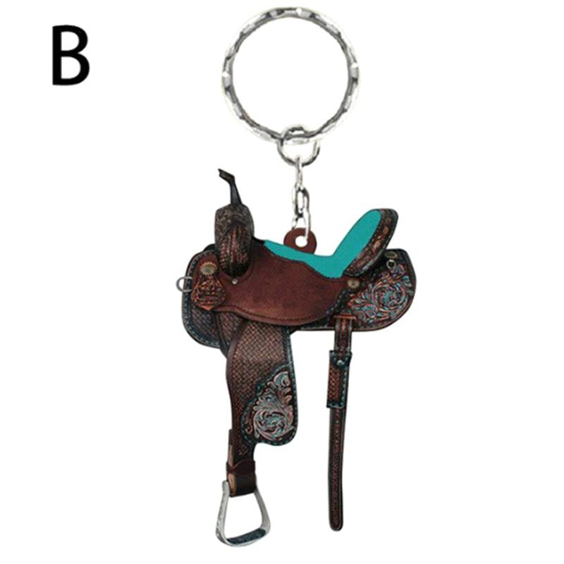 

Акриловый брелок в форме седла, мини-крючок для ключей, подвеска из акрила в виде западного ковбойского седла, подарок для любителя лошадей, украшение