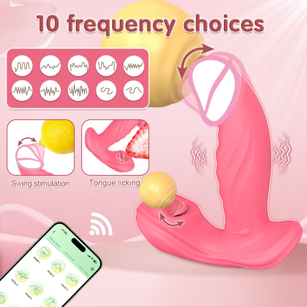 2 In 1 Penetration Vagina Vibrator Masturbation Tools for Women Tongue Licking Clitoris Stimulator Dildo Vibrator Adult Toys