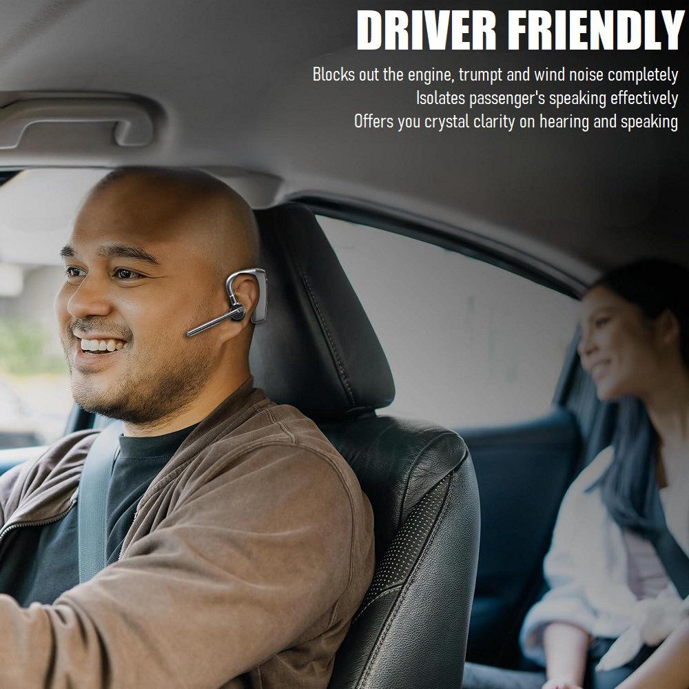 DBS Smart Noise-Canceling Single Ear-Hook Headphones for Truck Drivers: AI-Enhanced Calls, HD Audio, Long Standby.