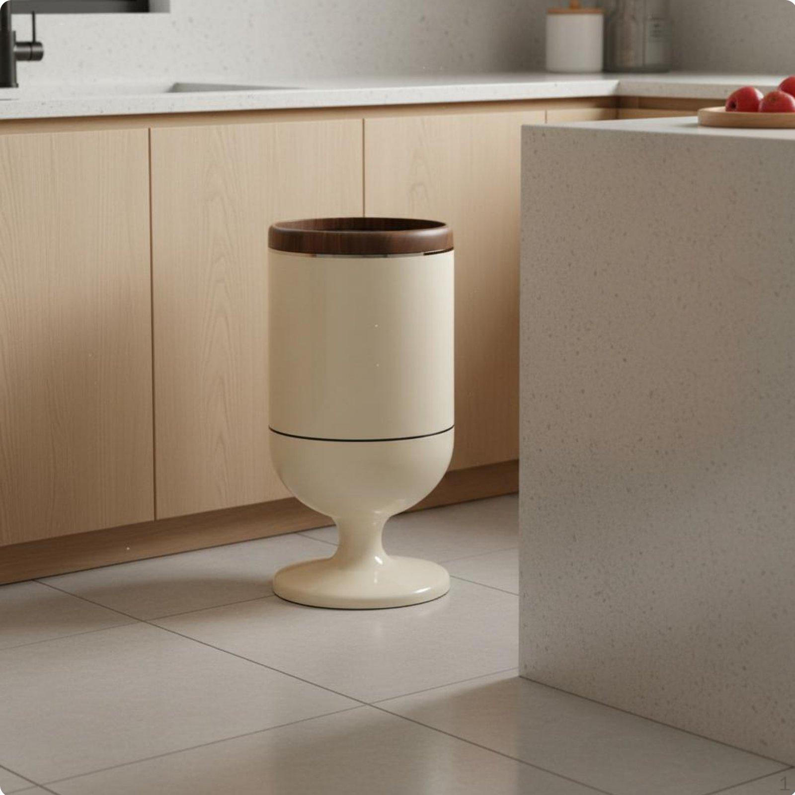 HighFoot Trash Can NoBend Design Wheeled