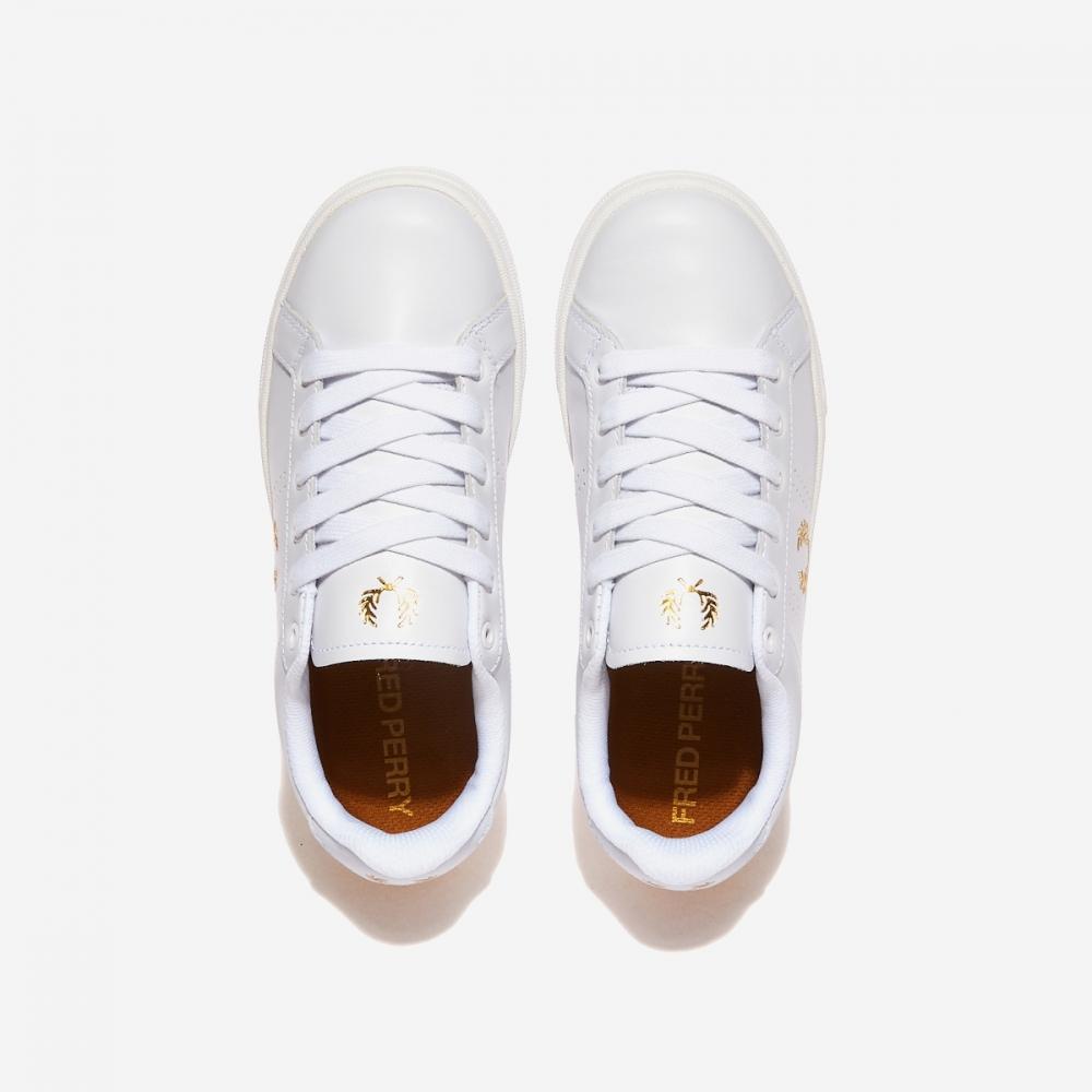 Fred Perry B721 Kůže B6312 Bílá Metalická Zlatá T31