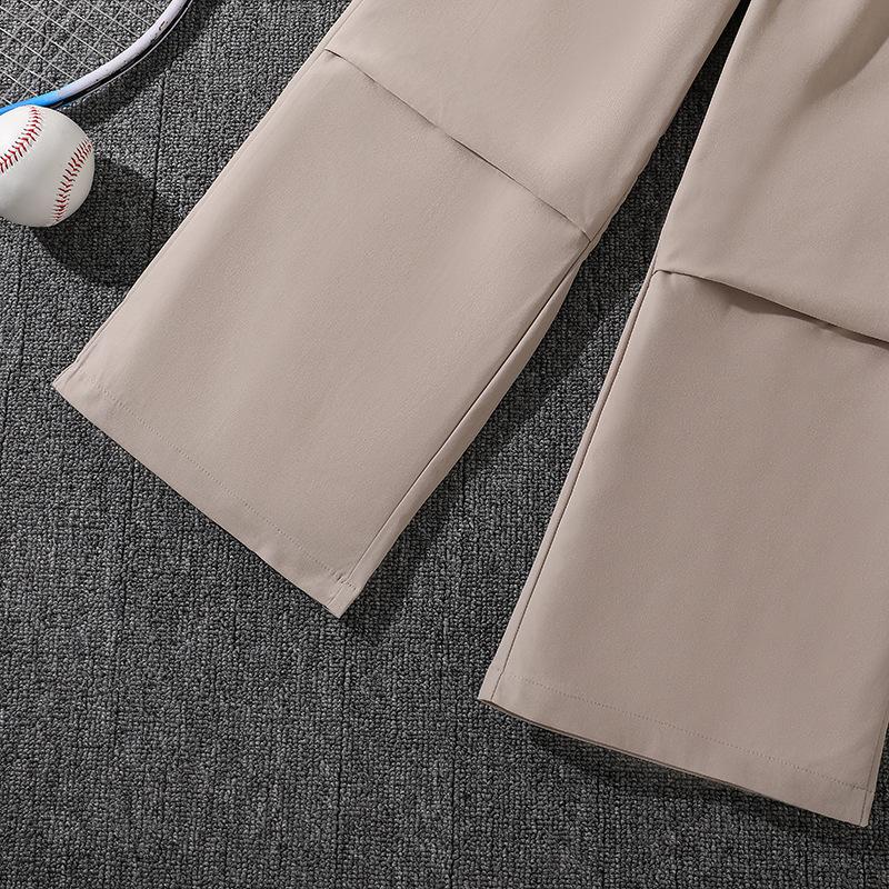 Girls Summer Suit 2025 Children Clothing Letter Short Sleeve Tshirt + Wide-Leg Trousers Casual 2 Piece Set