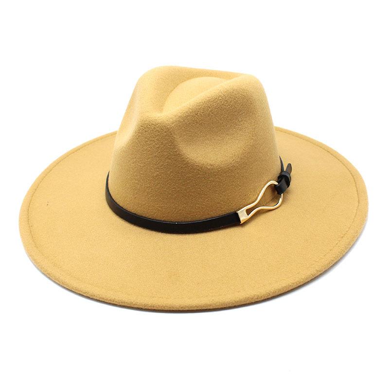 Big Eaves Peach Heart Bump Top Woolen Metal Buckle Top Hat Men'S And Women'S Jazz Hat British Felt Hat
