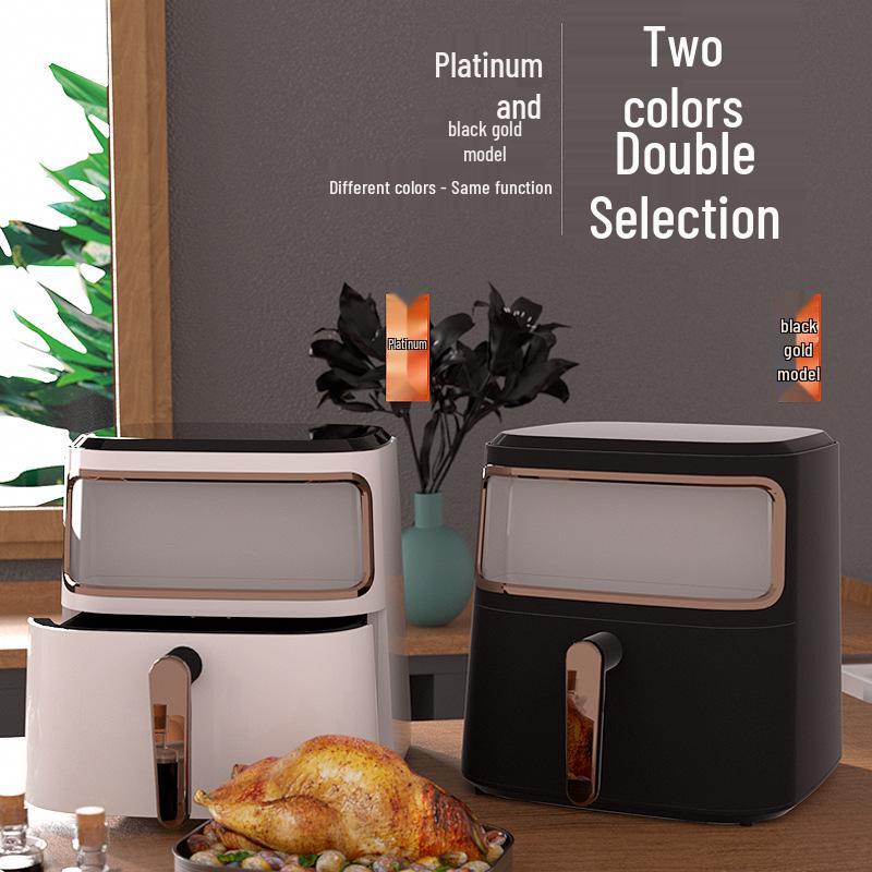 Smart Large-Capacity Air Fryer with Visual Window and 360° Surround Heating
