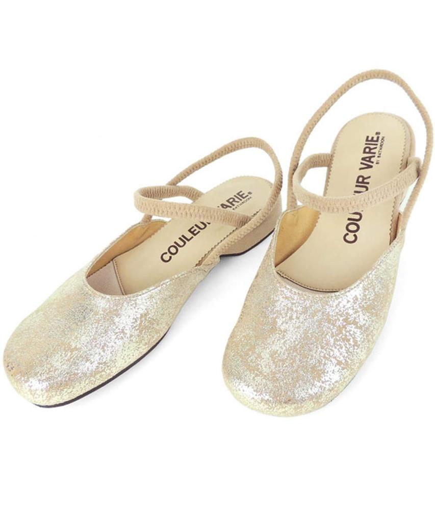 Crawl Varie Washable Double Strap Sandals for Size Relaxed High Wide Size Women, 3E, Fit, Instep, Strap, No. 529203, Gold/Beige, 24.0cm