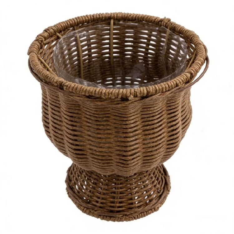 Eleganti Casali Rattan Sintetico Intrecciato Vasi Decorativi per Fiori Secchi E Artificiali Portafiori Decorazioni per Composizioni Floreali