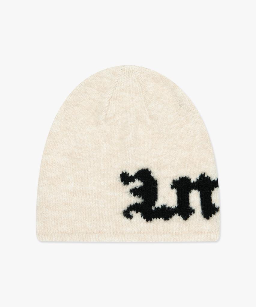 LMC Gothic Name Knit Beanie Cream
