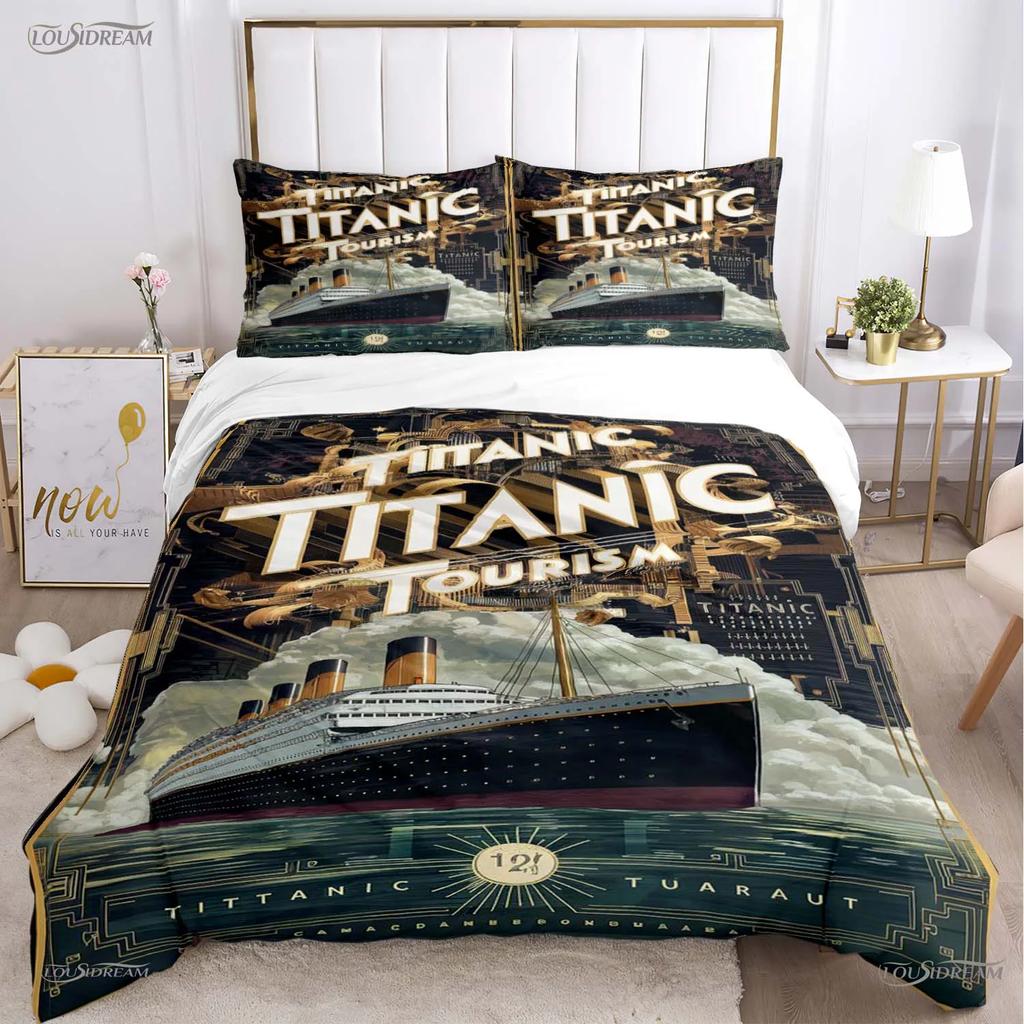 Romantic Love Titanic All Season Duvet Cover Comforter Bedding Sets Soft Quilt Cover and Pillowcases Single/Double/Queen/King
