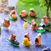 2 ks Mini Pryskyřičné Kapybara Miniatury Figurky Roztomilá Vílí Zahrada Zvířecí Ozdoba Mini Soška Dekorativní Malá Krajinářská