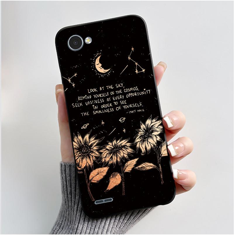 Cute Case For LG Q6 Fundas LG G6 Mini Capa Coque Printing Shell Protective Cover Soft Silicone Cartoon Black Casing
