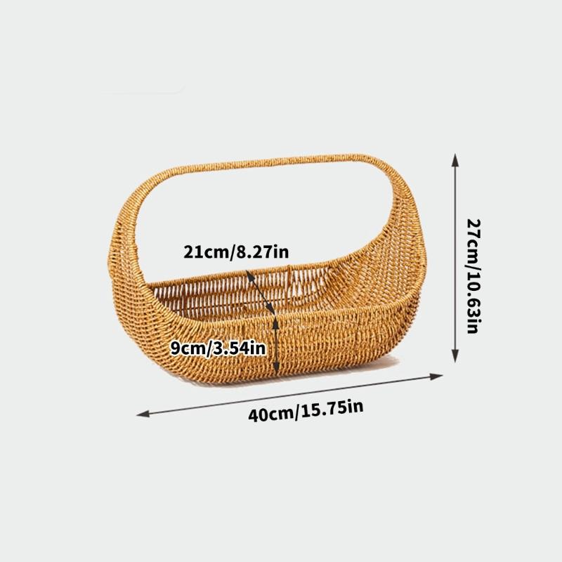 Boat Shape Handwoven Storage Basket For Picnic Flower Decoration And Home Organization Craft Of Sturdy PE Materials