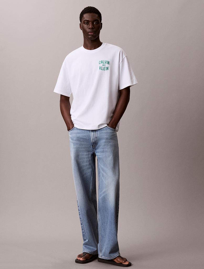 Kaelbinkeullainjin In The City Oversized Contrast Stitch Graphic Tee White 4Rf296G Yaf