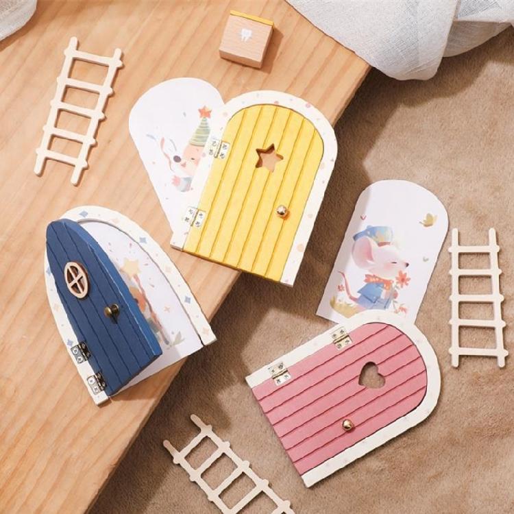 Easy Assemble Miniature Mouse Door Wooden Craft For Childrens Educational Toy And Home Styling