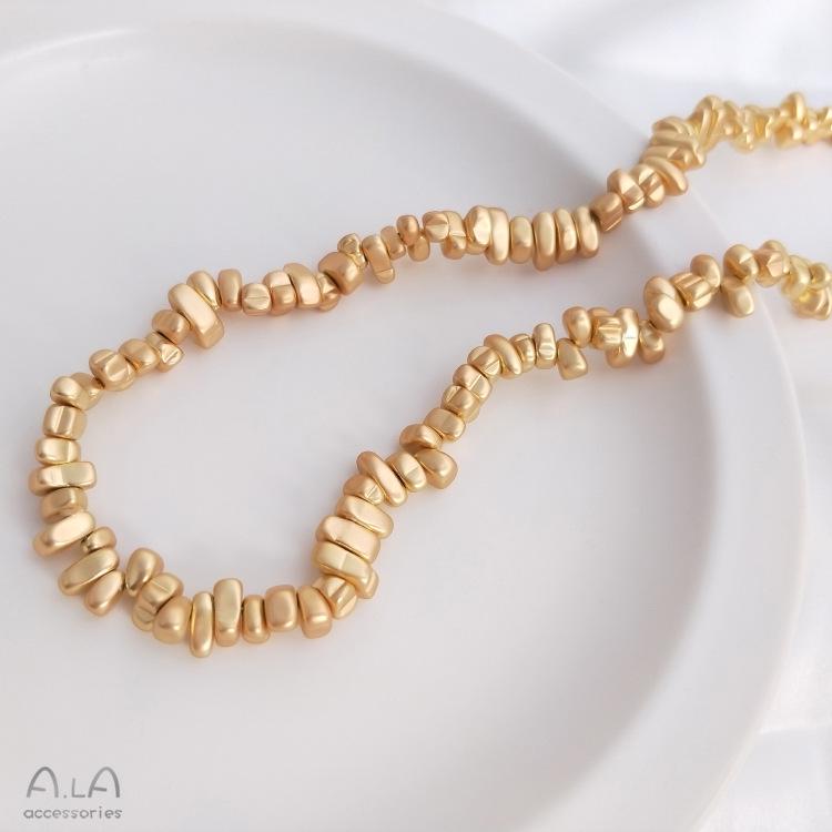 Vergoldete & Versilberte Unregelmäßige Steinperlen für DIY Handgemachte Ohrringe & Armbänder