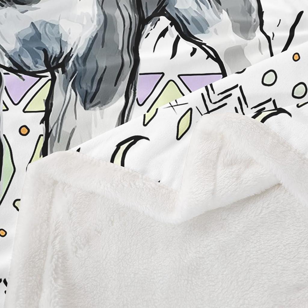 Husky Dog Pattern Blanket Soft Fleece Throw Pet Lover Gift Home Decor Cozy Bedding for Dog Owners Living Room Decoration