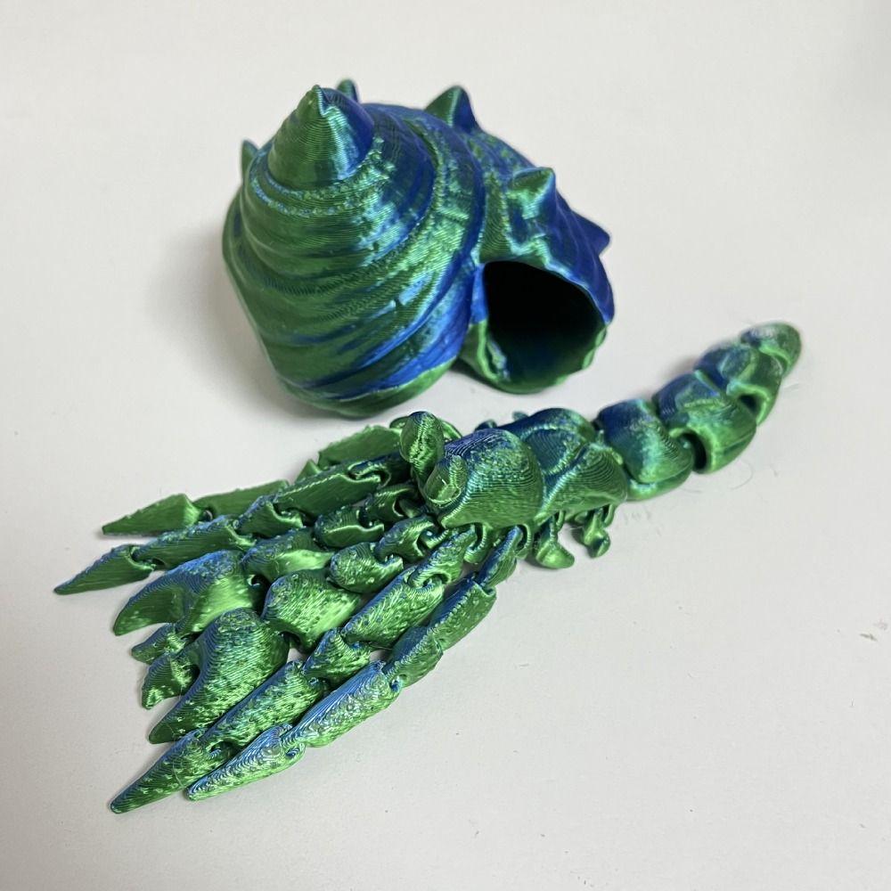 Removable 3D Printed Hermit Crab Conch Shell 3D Articulated Crab Toys  Fish Tank