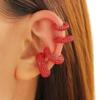Retro Fashion C-Shaped Bling Ear Clips with Colored Diamonds - Trendy No-Pierce Earrings
