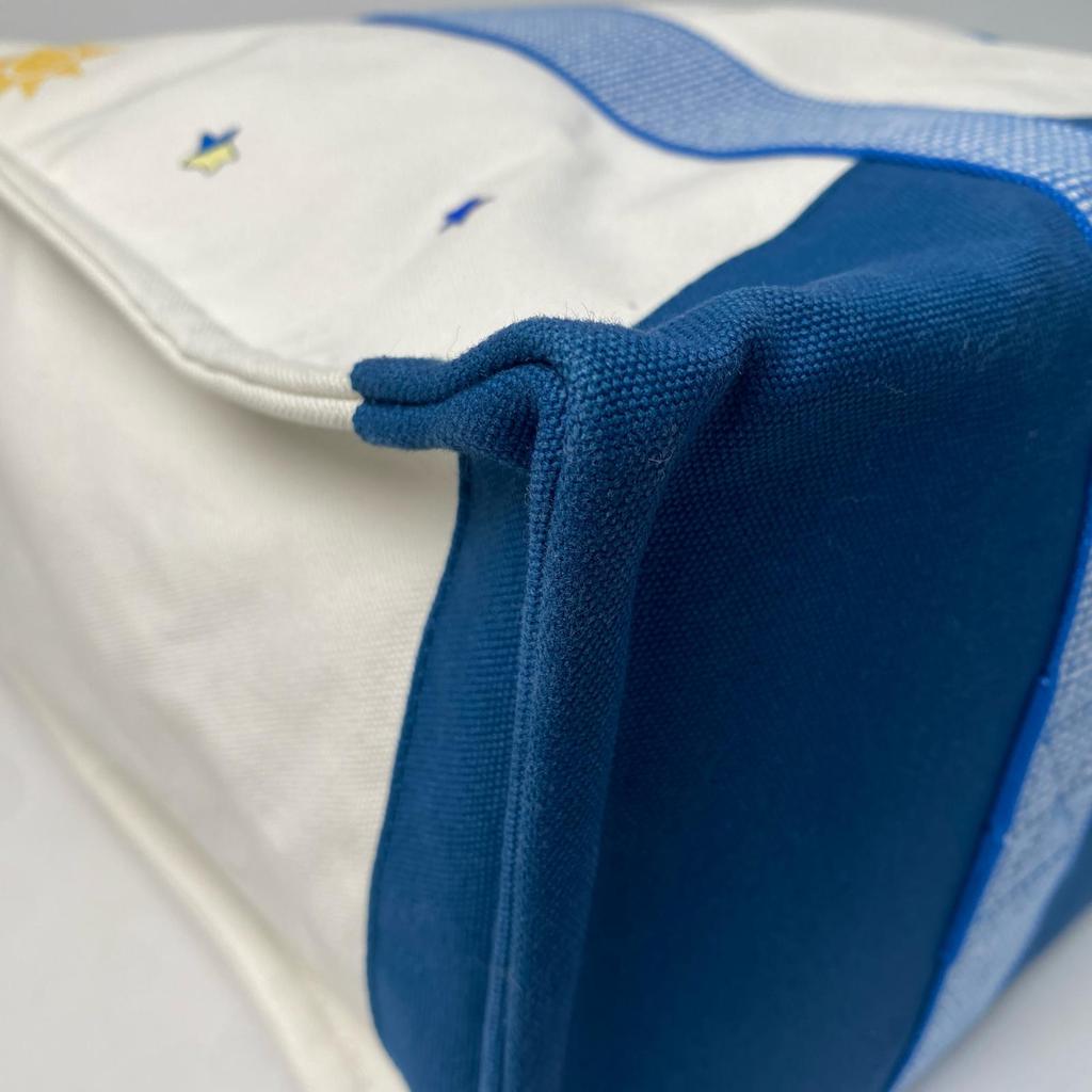 Used HERMESTote Bag White/blue Cotton Women