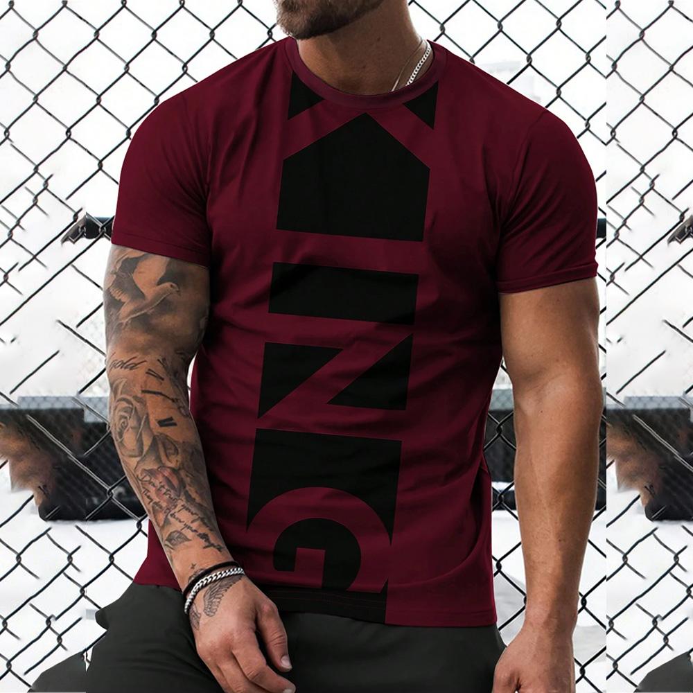 2024 Módní 3D tištěné pánské tričko 2024 Ležérní pánské oblečení Rychleschnoucí Fitness Svalová trička Pánské oblečení O-výstřih Krátký rukáv