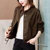 2025 Korean Style Loose Coffee-Colored Women's Jacket: Tummy Covering, Casual, Short, Fashionable