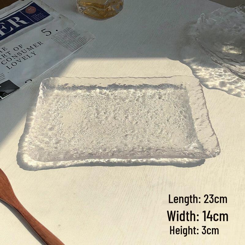 Irregular Glacier Glass Dessert  Fruit Plates