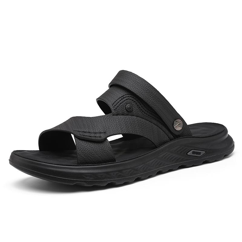 Summer Sandals for Men Outdoor Casual Sport Slippers PU Leather Non slip Breathable Roman Shoes Beach Flip Flop Garden Shoes