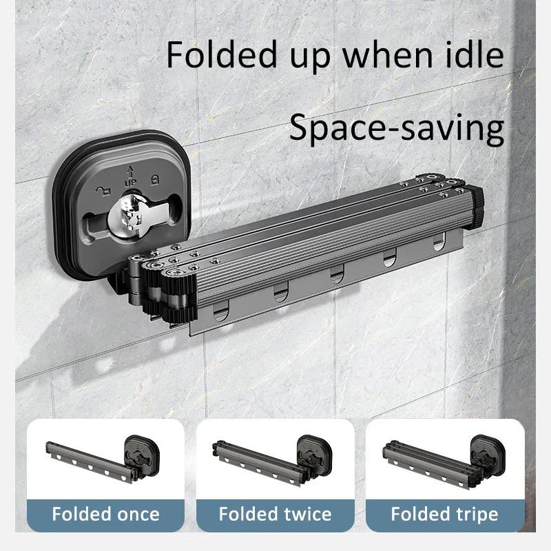 Einziehbarer Wäscheständer Wandmontierter Kleiderbügelständer Waschraum Zusammenklappbares Wäschetrocknungsgerät