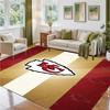 Kansas City Chiefs Design Crystal Velvet Rug Soft Decorative Mat for Bedroom Entrance