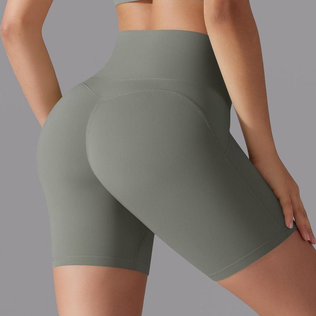 New Nude Tight Fitting Sports Shorts, No Need To Wear Underwear, High Waist And Hip Lifting Yoga Shorts, Running And Fitness Shorts For Women