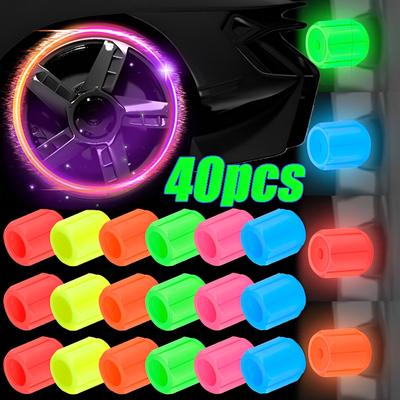 20/40PCS Luminous Nasadka zaworu opony do samochodu, motocykla i roweru Dysza koła, świecąca w nocy fluorescencyjna dekoracja