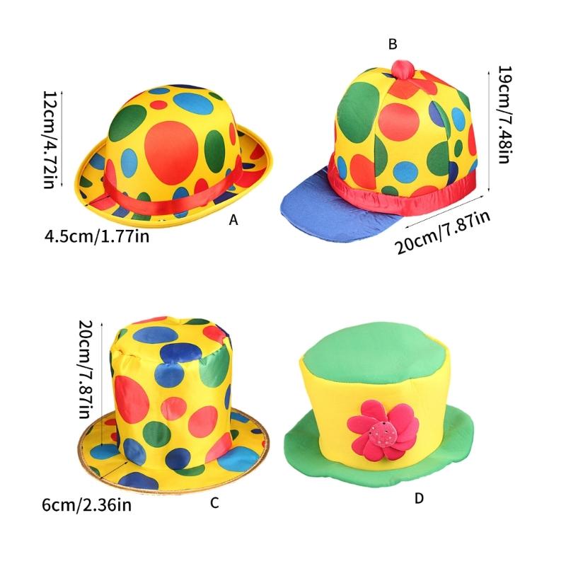Cappello da Mago Cappello da Clown Arcobaleno Divertente Cappello a Cilindro da Clown per Natale Halloween Cosplay Festa Oggetti di Scena Costume da Clown Regali
