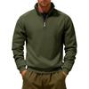 Men's Casual Zip Stand-Up Collar Fleece-Lined Sweatshirt for Autumn and Winter