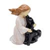 Artistic Carving Girl Cuddling Dog Miniature Figurine Ornament Resin Craft Puppies Figure for Dog Owner Remembrances Gift