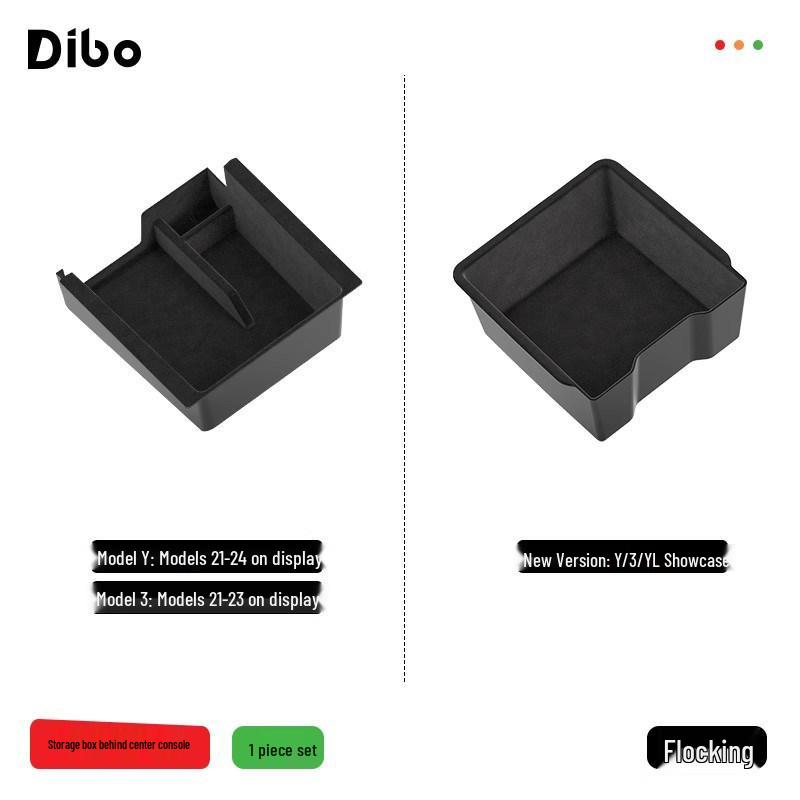 DiBo Central Control Storage Box for Tesla Model 3/Y Armrest - Car Interior Organizer and Decorative Accessory.